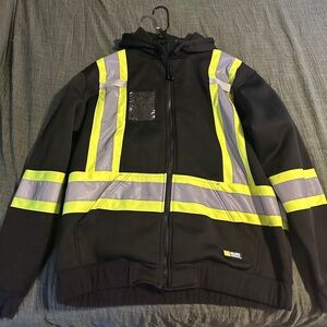 XL high vis sweatshirt with removable hood